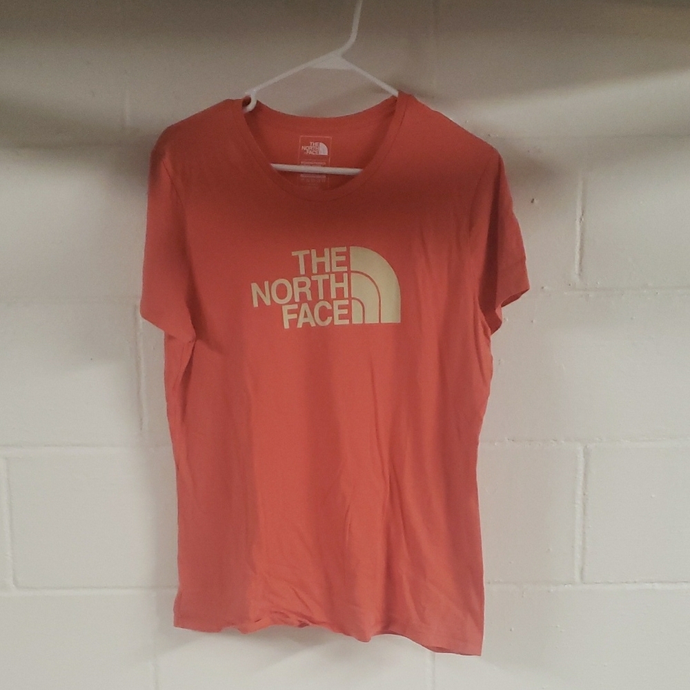 The North Face Orange Pink Fitted Cap Sleeve Tee